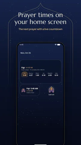 Prayer times on your home screen