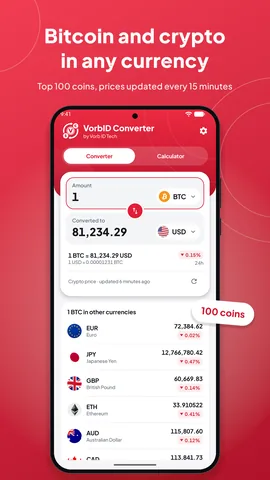 Bitcoin and crypto in any currency